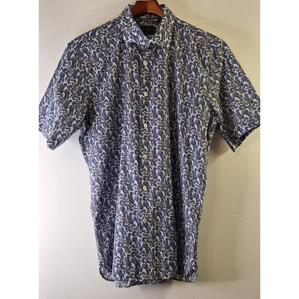 CALDER‎ CARMEL Button Front Shirt Mens Sz L Paisley Print 1in100 Limited Edition